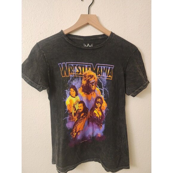 WWE WWF Wrestlemania T-Shirt Mens Sz S | Warrior Piper Bret Hart Jake the Snake - Picture 1 of 4
